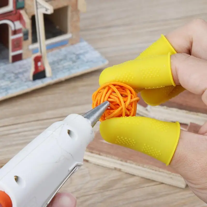 

Anti-slip Hot Glue Gun Finger Caps Silicone Finger Cover Protector for High Temperature Resistant Anti-scalding Particles Pitted