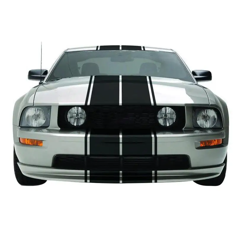 

Racing Style Dual Rally Stripes Graphics Vinyl Decals Mustang GT Style Car Full Body Sticker Car Accessories