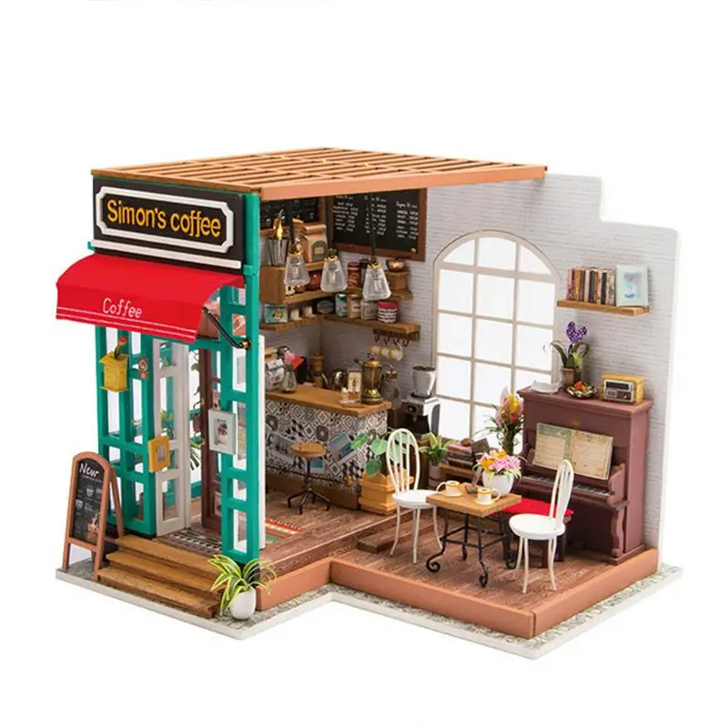 3D трехмерный зигзаг головоломка DIY хижина креативный подарок ручной сборки Simon Time Кофейня деревянная игрушка модель искусство коттедж