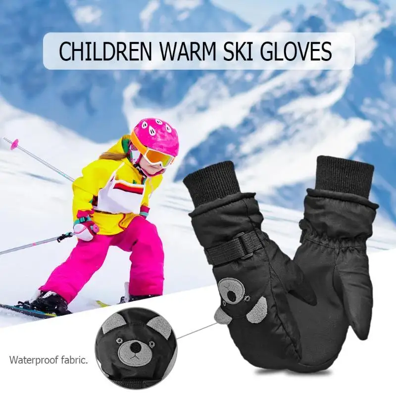 

Children Winter Warm Ski Gloves Boys/Girls Sports Waterproof Windproof Non-slip Snow Gloves Extended Wrist Skiing Gloves