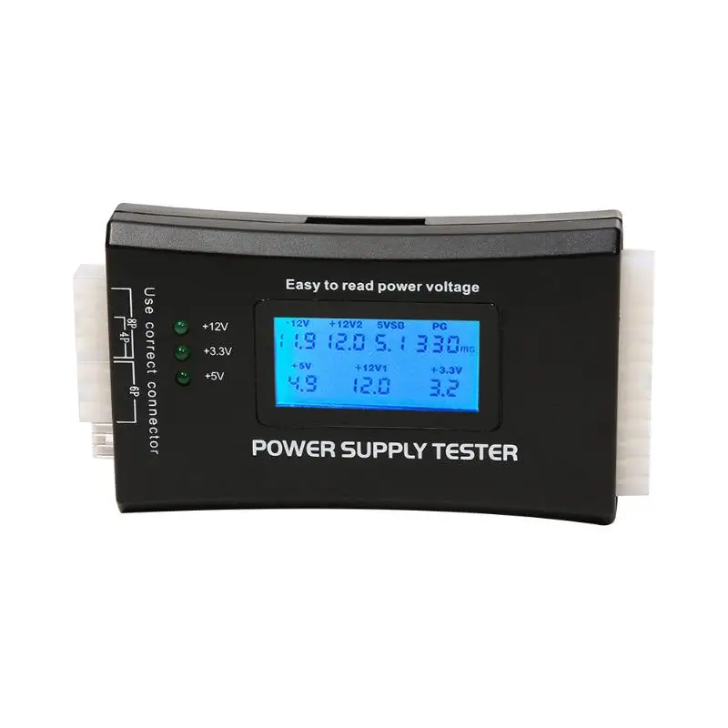 

Digital LCD Display PC Computer 24Pin ATX 20Pin Power Supply Tester Checker Power Measuring Diagnostic Tester Measure Tools