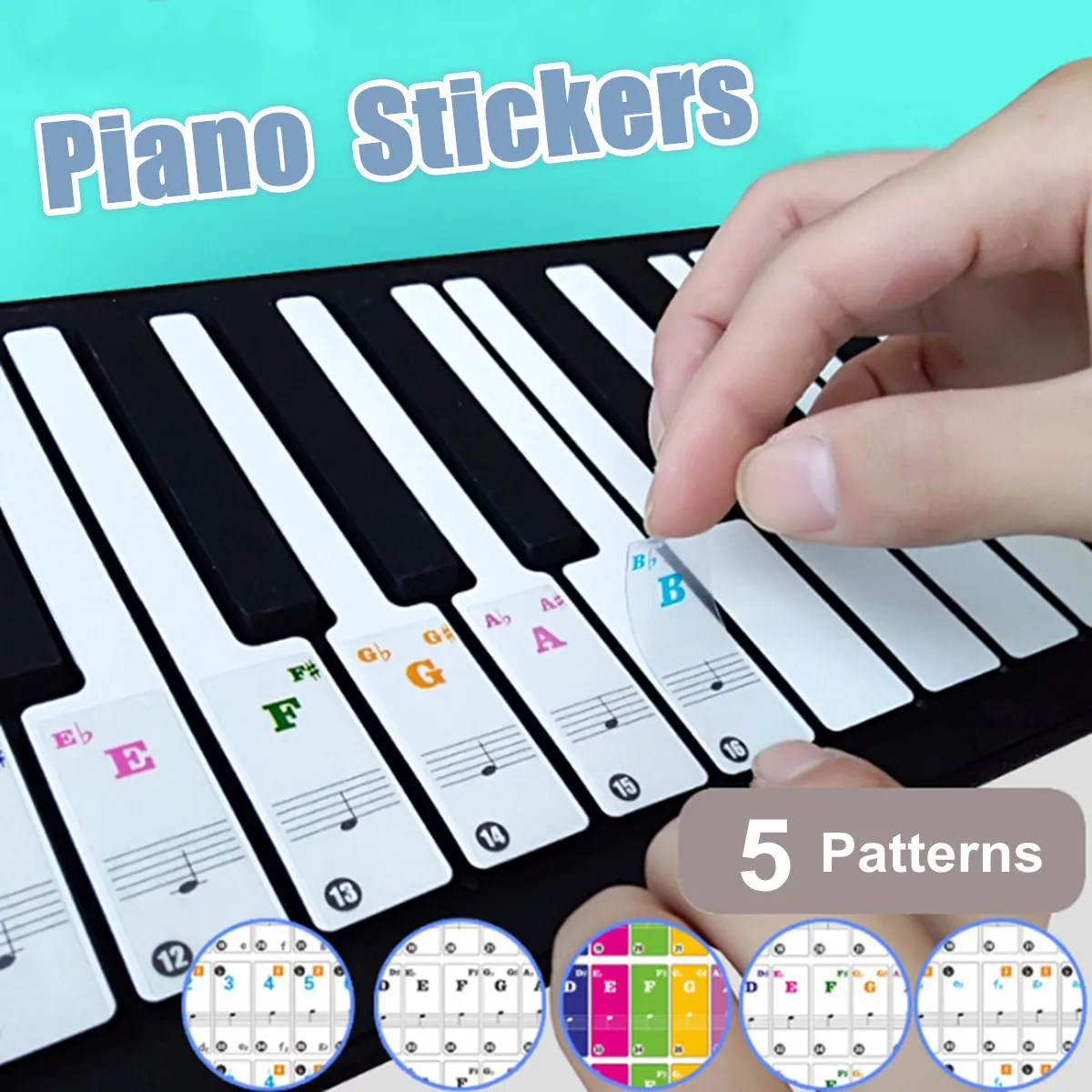 

61/88 Transparent Key Piano Keyboard Sound Name Sticker Keyboard Electronic Keyboard Piano Stickers Music Decal Label Note