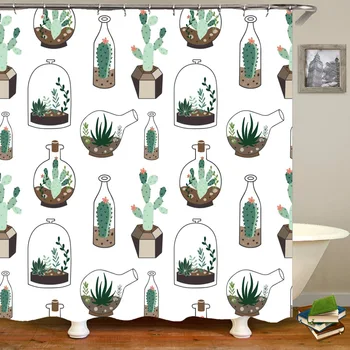 

3d Print Waterproof Shower Curtain Polyester Fabric Bath Curtain Home Bathroom Curtains with 12 Hooks Shower Curtains