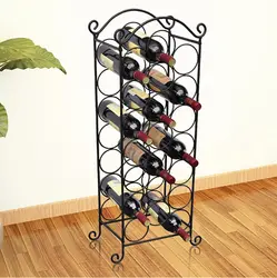 VidaXL винный стеллаж для 21 бутылки металлический Винный Стеллаж винный бар Утюг с бутылью арт Европейский зал