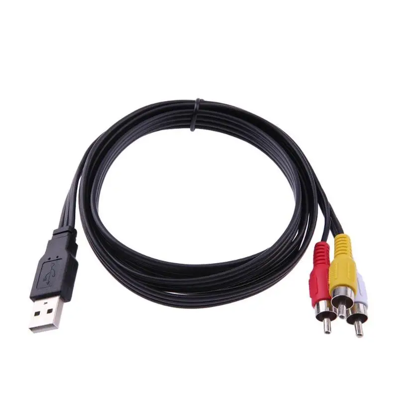 Кабель USB на RCA для HDD плеера 1 5 м футов папа 3 AV A/V ТВ адаптер кабель аудио av