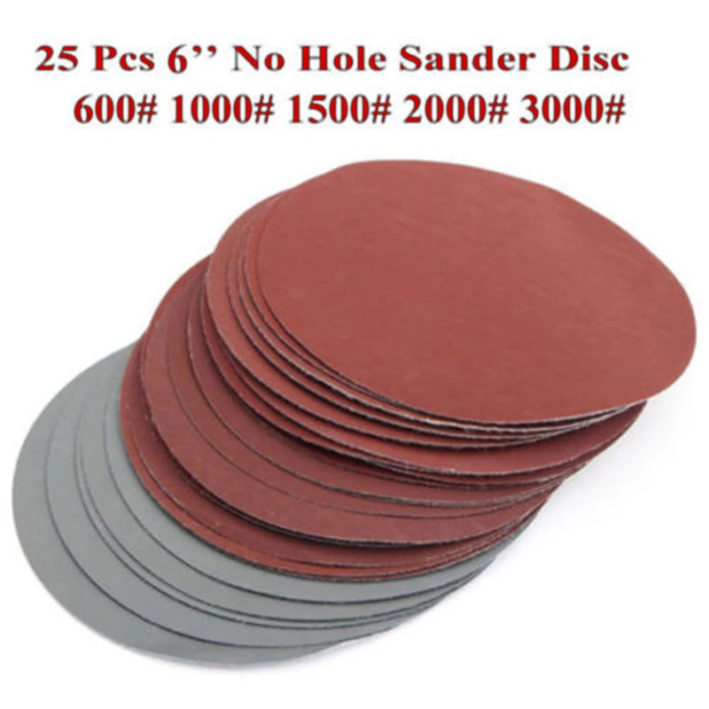 150mm Sandpaper Sanding Discs Hook &Loop Pads Orbital Sander 60-3000 Grit\t