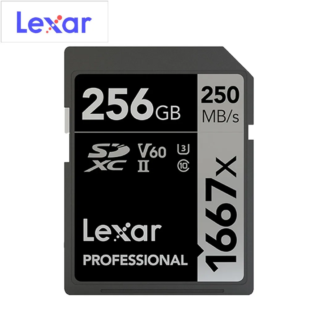 Новые карты памяти Lexar 1667X V60 250MBs флэш память sd карта s 64 Гб 128 ГБ micro U3 256 SDXC Для 3D 4K HD
