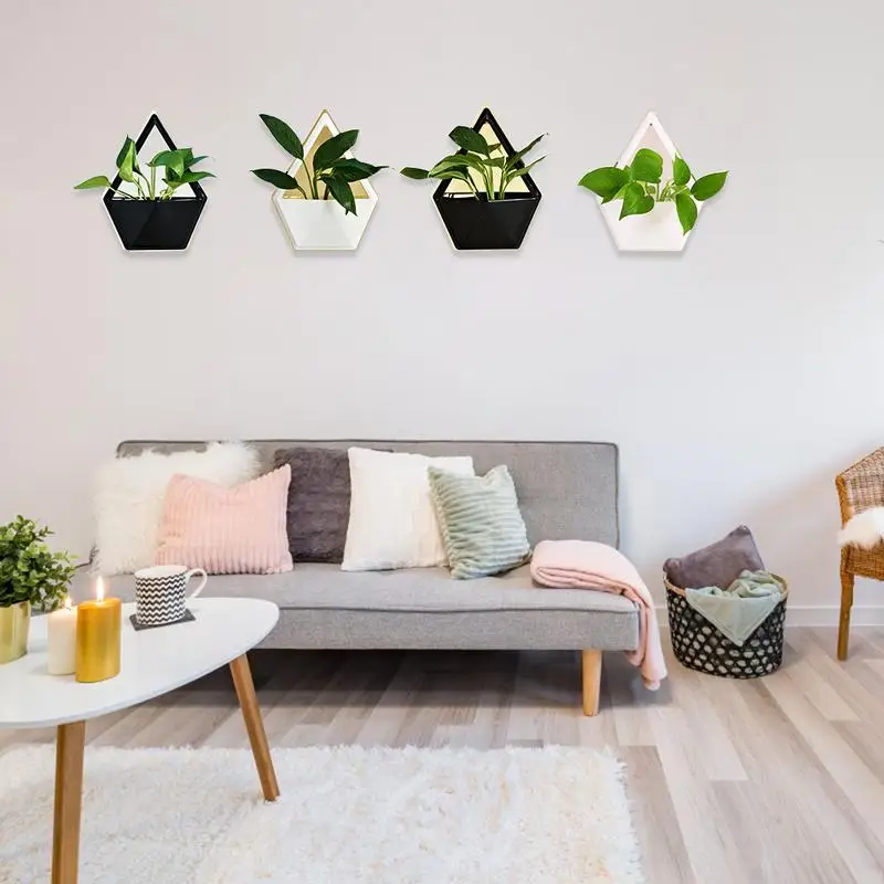 1pc Acrylic Flower Pot + Iron Plant Holders Set Indoor Hanging Planter Geometric Vase Wall Decor Container Succulents Plant Pots 1pc Acrylic Flower Pot + Iron Plant Holders Set Indoor Hanging Planter Geometric Vase Wall Decor Container Succulents Plant Pots