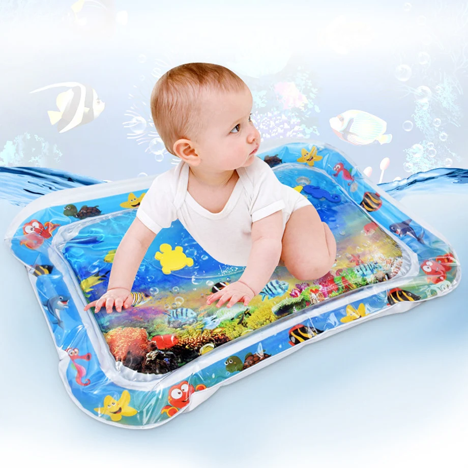 

Inflatable Baby Water Mat Infant Tummy Time Playmat Toddler Fun Activity Play Center for sensory stimulation, motor skills