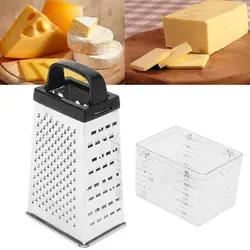 6 дюймов 4 Двусторонняя Multi Funtion Нержавеющая сталь 8,7x6,4x17 см сыр, овощи коробка для терки с контейнер легко чистить пятен
