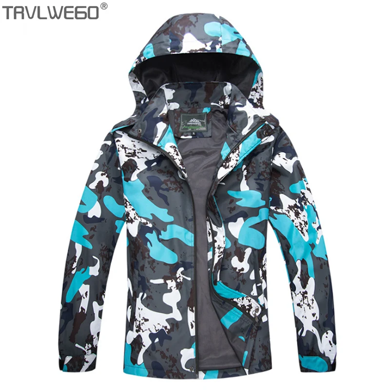 

TRVLWEGO Camouflage Waterproof Jacket Women Men Outdoor Travel Hiking Jackets Tactical Coat Spring Autumn Outwear Hunting Clothe