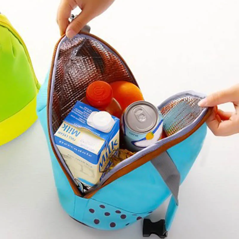 1 PC Portable Lunch Box Dot Pattern Tote Cooler Bags Food Container Thermal Insulated Bento Pouch Lunch Bag