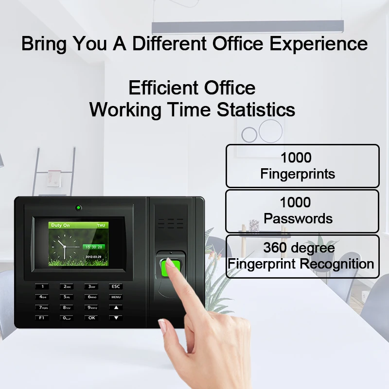

OULET Fingerprint USB Biometric Attendance System Fingerprint Reader Time Clock Employee Electronic Device Time Attendance