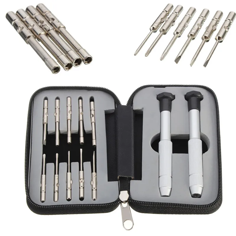 

Precise Glasses Stainless Steel Repair Screwdriver Tools Handle Cutter Head Optical Instrument Suit Watch Hex Tools with Bag