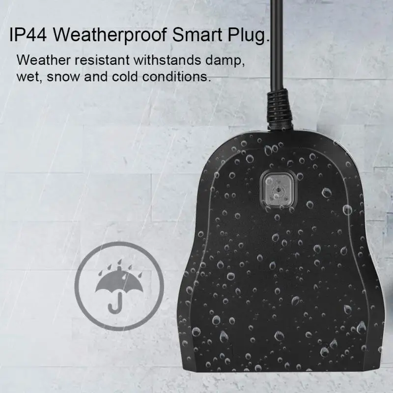 

Wifi Smart Voice Plug Wireless Remote Control Switch Outlet with 2 Individual Sockets IP44 Weatherproof UK Plug