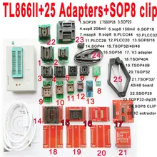 DYKB Minipro TL866II USB программатор 25 разъем адаптера SOP8 Зажим IC зажим биос Flash EPROM для IC тестер программного обеспечения серийный 74/54