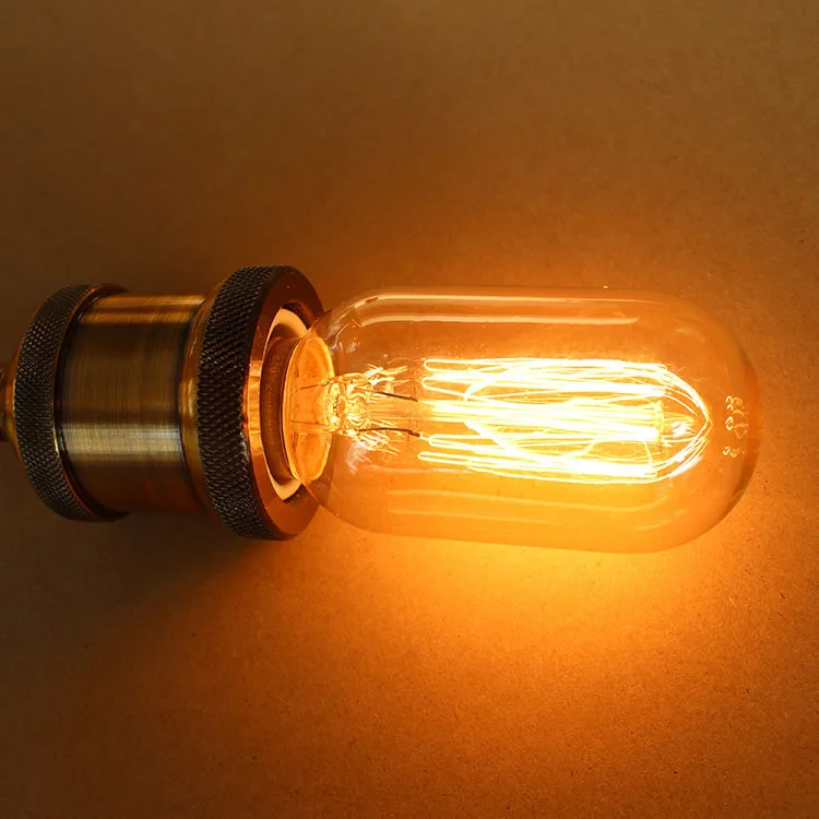 T45 прямой линией Edison ЛАМПЫ Винтаж ретро DIY Стекло светодиодный спиральная нить лампы 40 W E27/E26 110 V/220 V подвесной светильник