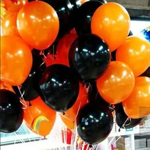 100 шт воздушный шар на Хэллоуин Комбо 10 дюймов 2,3 грамм нижних гладких, толстых декоративных шаров оранжевые и черные шары