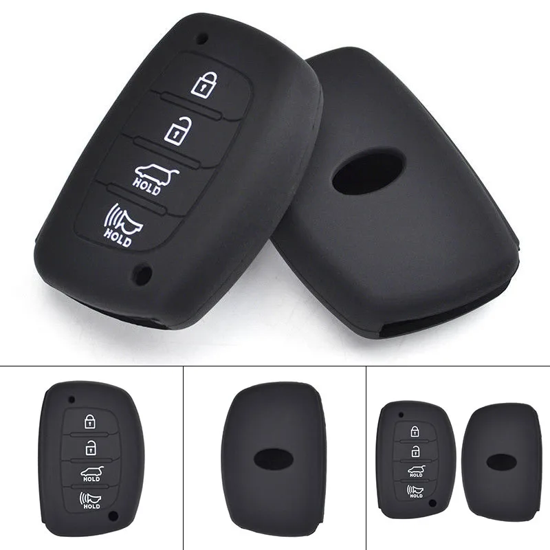 

For Hyundai Elantra Sonata Tucson i40 1pc 4 Button Dedicated Car Key Case High Protective Silicone Key Cover Mayitr