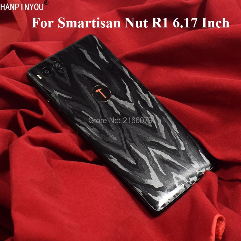 

For Smartisan Nut R1 6.17" Luxury 3D Black Camouflage Full Cover Back Body Film Matte Protective Skin Decal Sticker