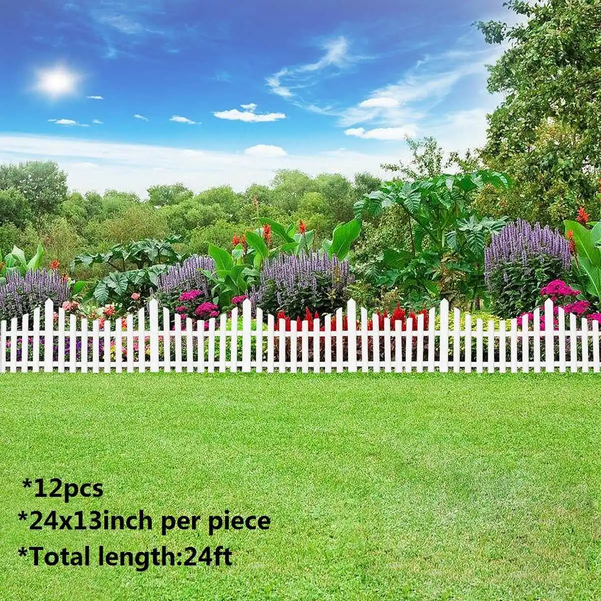 12 قطعة البلاستيك حديقة الحدود المبارزة سياج بانيلس في الهواء الطلق المشهد ديكور متفوقا ساحة سهلة تثبيت إدراج الأرض نوع 610x330 مللي متر