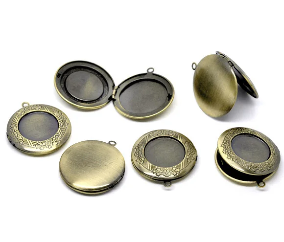 DoreenBeads 10 бронзовые тона фото медальон установка рамка Подвески 32 мм (B13239) yiwu|jewelry