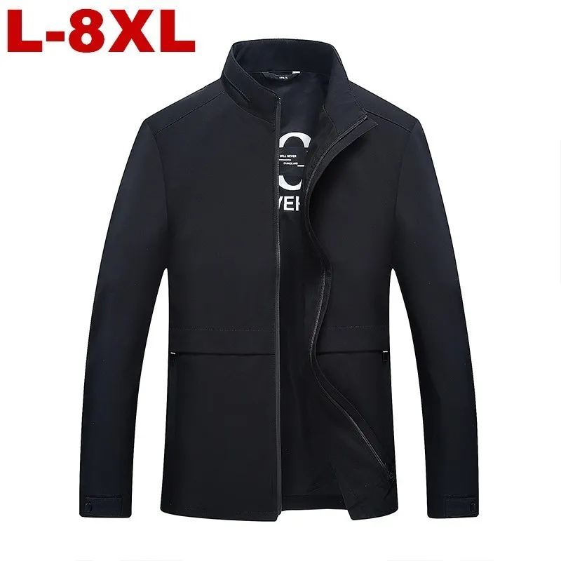 Новинка 2019 года Большие размеры 8xl 7xl 6xl демисезонный для мужчин куртки однотонные