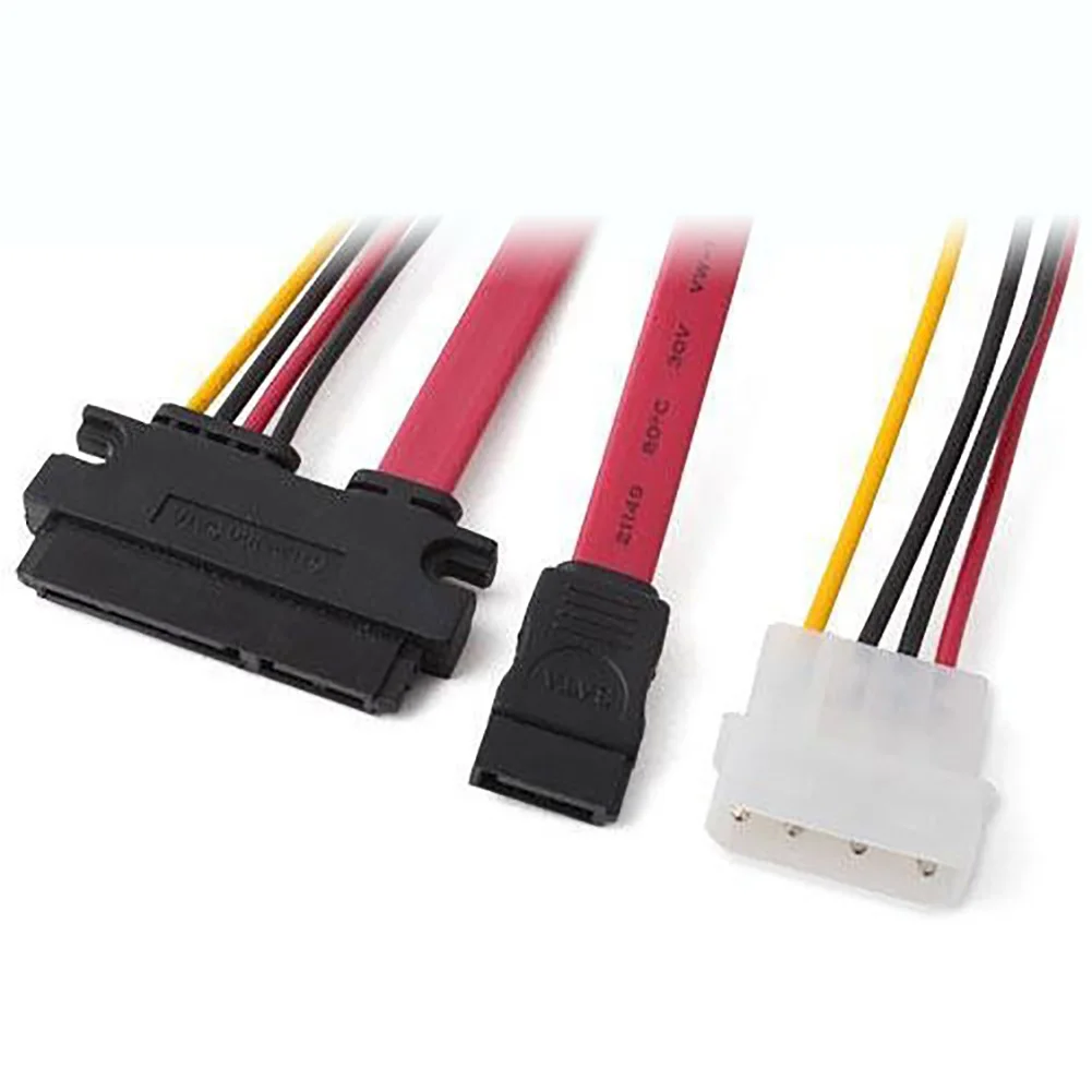 Новый 30 см комбо 15Pin мощность + 7Pin кабель для передачи данных Molex К Serial ATA свинцовый