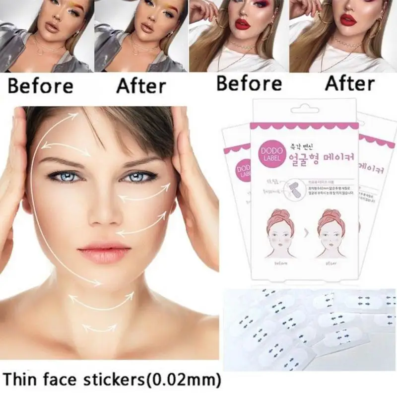 

40pcs Lifting Lift Face Sticker Makeup Adhesive Tape Instant V Shape Breathable Face Lift Tools