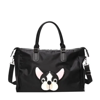 

Women Waterproof Travel Bag Oxford Dog Head Pattern Handbag Unisex Travel Tote Lady Large Capacity Luggage Men Duffel Bag B021