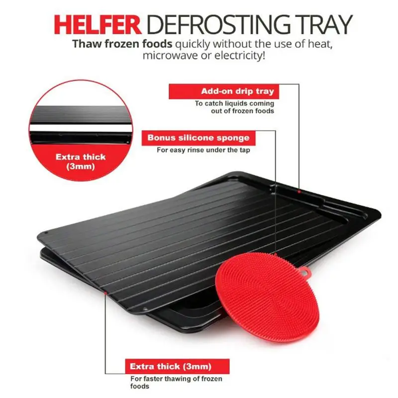 Defrost Tray Thaw Frozen Food Meat Fish In Minutes Home Aluminum Fast Defrosting Tray with Water Box Thawing Plate Kitchen Tools Defrost Tray Thaw Frozen Food Meat Fish In Minutes Home Aluminum Fast Defrosting Tray with Water Box Thawing Plate Kitchen Tools