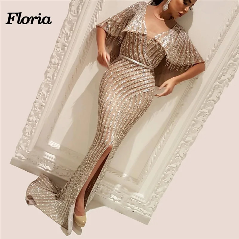 Очень Сверкающее вечернее платье со стразами и бусинами Robe de soiree Дубай турецкие