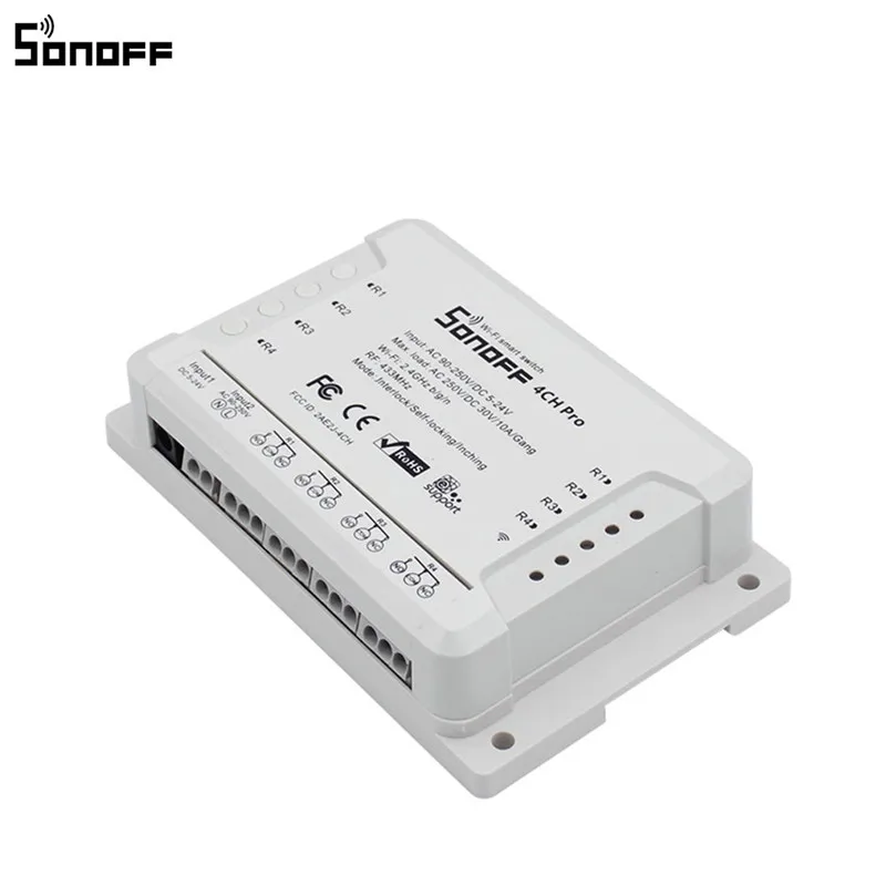 SONOFF 4CH Pro WiFi Smart remote Switch R2 4 gang 433 93 MHz RF switch 3 режима работы RF/Wifi работает с