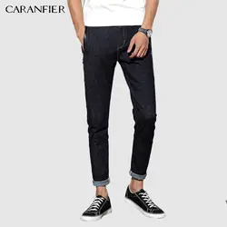 CARANFIER джинсы Для мужчин в полоску простые джинсы для Для мужчин Узкие синие Для мужчин джинсы homme эластичные штаны дизайнерские брендовые