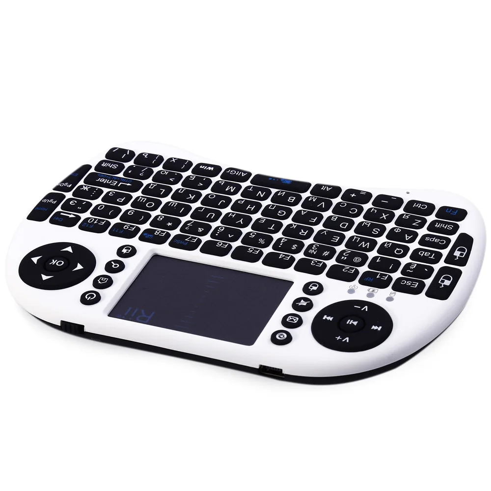 Rii Min I8 2 4 GHz Mini QWERTY беспроводная сенсорная клавиатура комбо 92 клавиши Русская для