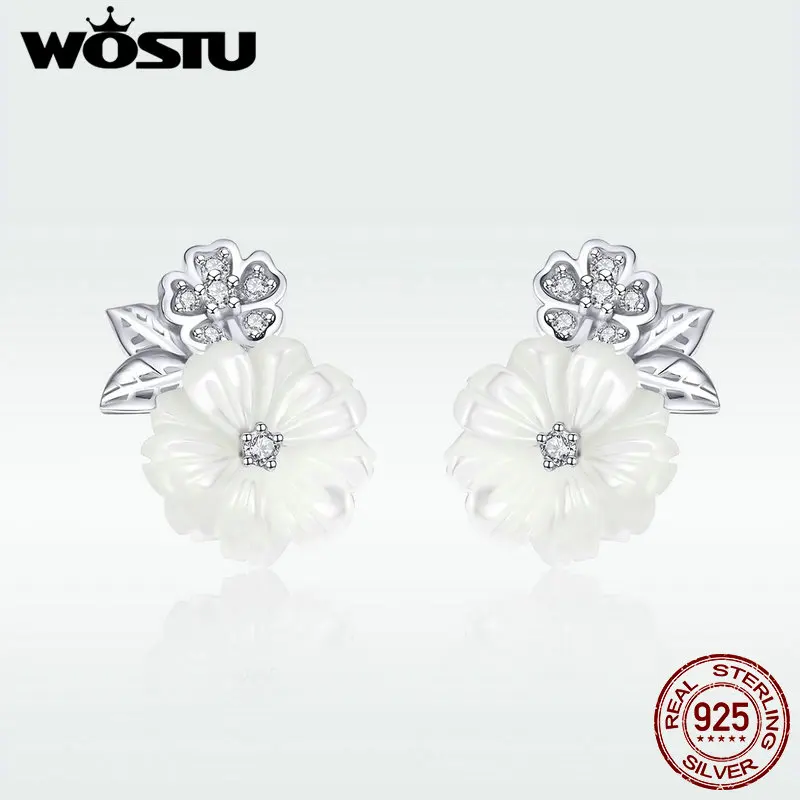 WOSTU Genuine 925 Sterling Silver Shell Daisy Flowers Stud Earrings For Women Party Authentic S925 Silver Fashion Jewelry DAE008
WOSTU Genuine 925 Sterling Silver Shell Daisy Flowers Stud Earrings For Women Party Authentic S925 Silver Fashion Jewelry DAE008