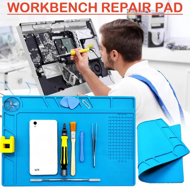 

Work Mat Heat Insulation Iron Welding Table Cushion High Temperature Resistant Silicone Pad Maintenance Workbench Magnetically