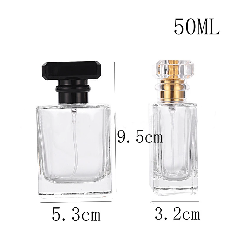 

50ml Refillable Portable Glass Perfume Bottles With Atomizer Empty Cosmetic Containers For Travel Spray bottles DHL Free