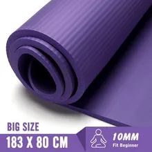 183X80 см Нескользящие коврики для йоги для фитнеса, безвкусный коврик для пилатеса, тренажерного зала, 10 мм, коврик для фитнеса и спорта с повязками, большой размер
