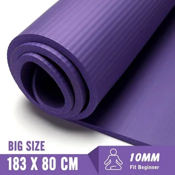 

183X80cm Non-slip Yoga Mats For Fitness Mat Tasteless Pilates Gym Exercise 10MM Fitness Sports Pad With Bandages Big Size Tapete