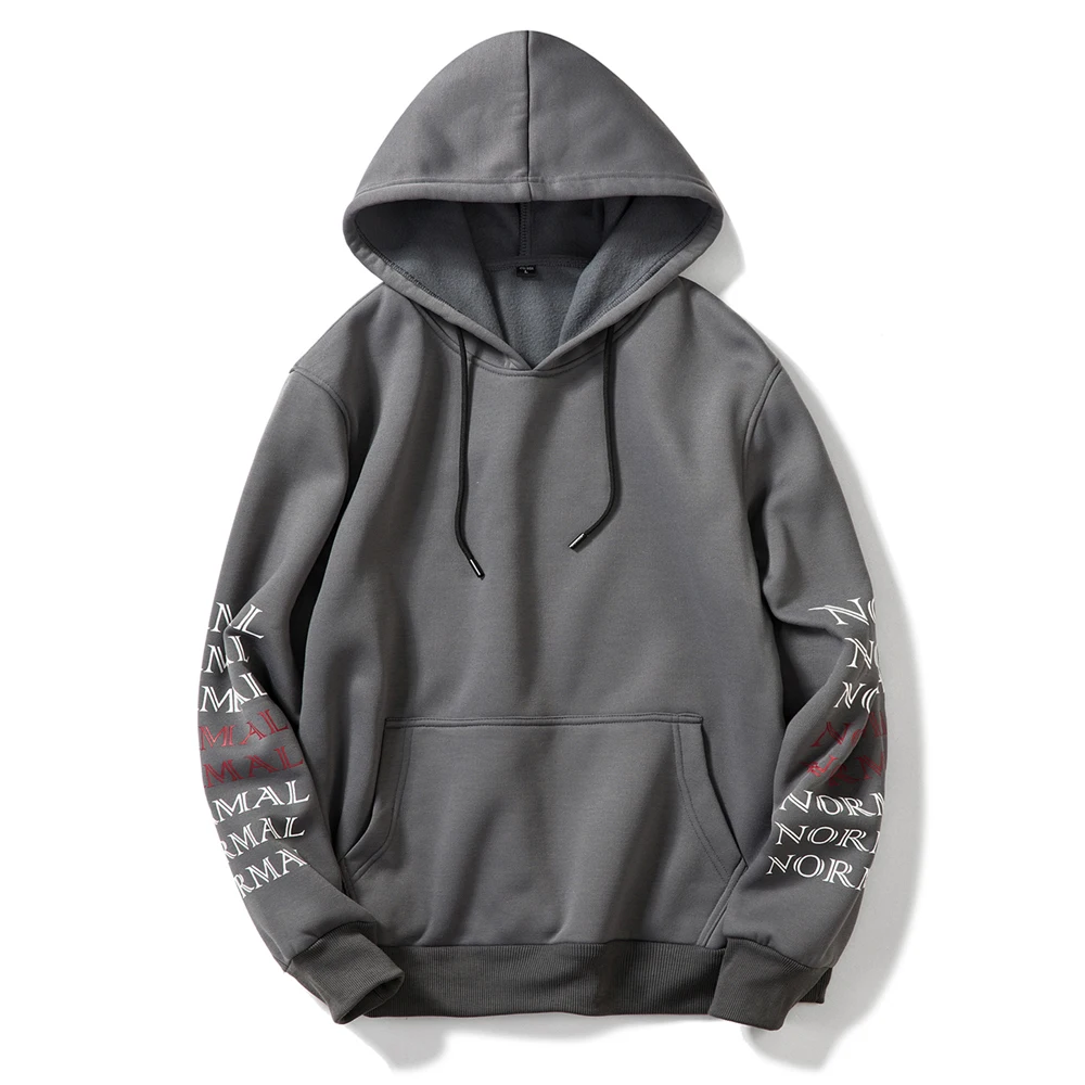 

2018 Autumn and Winter Hoodies New Letters Casual Hooded Men's Sweatershirt Fashion Hoodies Male Large Size Warm Coats