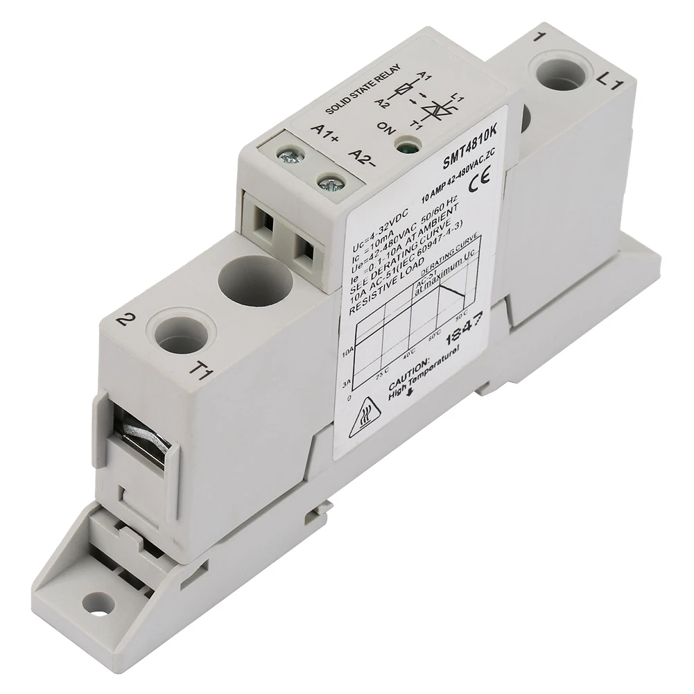 

10A SSR Converter Module SMT4810K Single Phase Solid State with Mounting Rail DC-AC Control DC Inverter for Relay