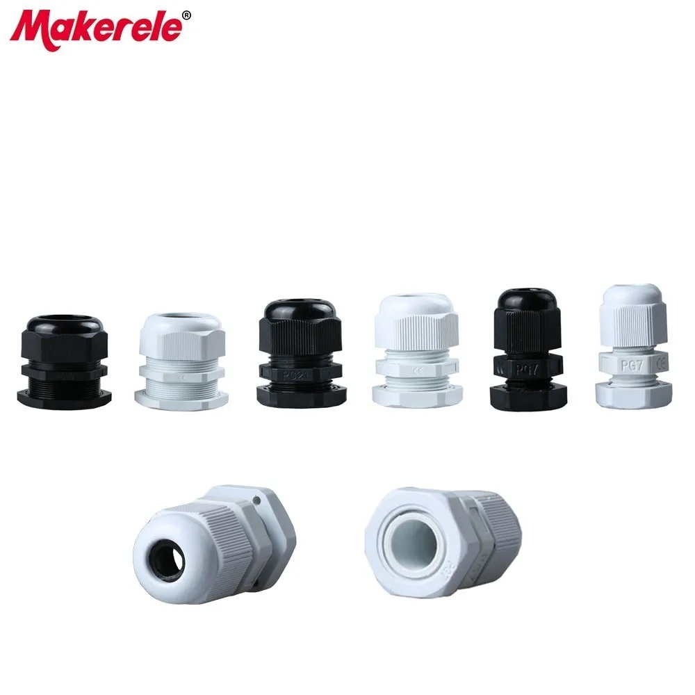 IP68 WHITE BLACK NYLON CABLE GLAND NUT G7 PG9 PG11 PG13.5 PG16 PG19 PG21 /& MORE