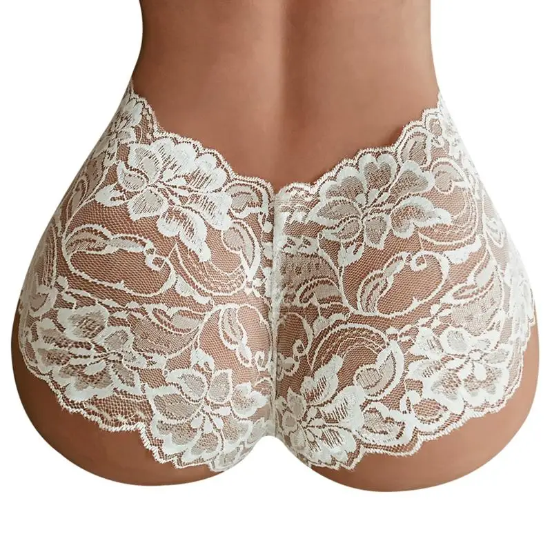 MISS M Women's Sexy Lace Bodycon Underwear Sexy G String Women Lace Transprent Low Waist Thongs Underwear Briefs White Black