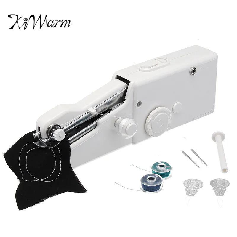 KiWarm White Portable Stitch Hand Held Sewing Machine Sewing Quick