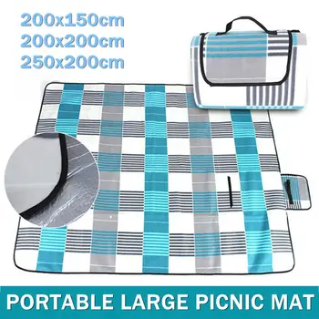 

3 Size Flannel Waterproof Folding Picnic Mat Outdoor Camping Beach Moisture-proof Blanket Portable Camping Mat Hiking Beach Pad