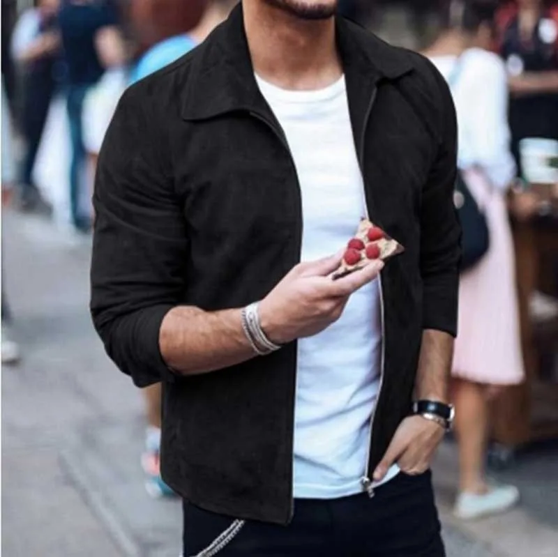 Moomphya Streetwear Long sleeve Suede Fabric jacket men casual men jacket overcoat men outwear coat chaqueta hombre Moomphya Streetwear Long sleeve Suede Fabric jacket men casual men jacket overcoat men outwear coat chaqueta hombre