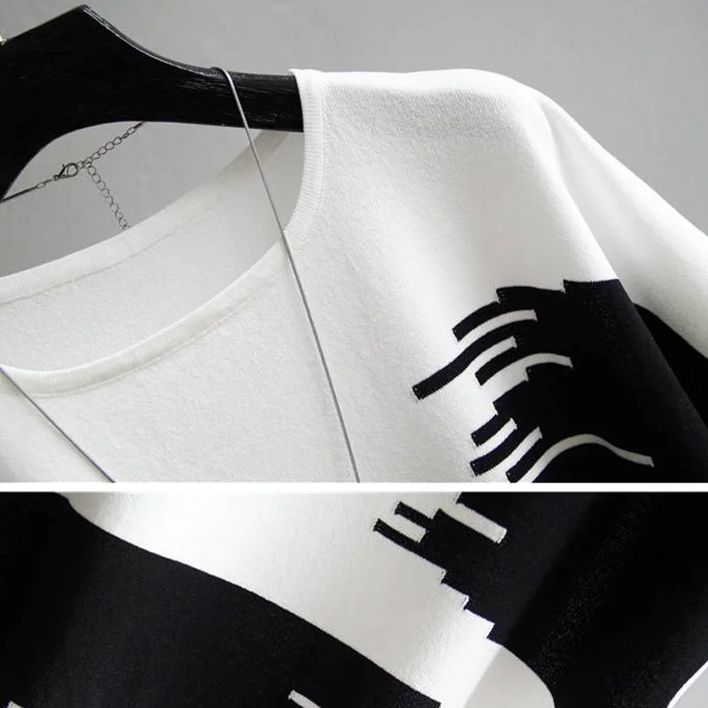 Summer Women Sweater Pullover thin Rib Knitted pull femme Tops patchwork o Neck Essential Jumper Short Sleeve - Image 5