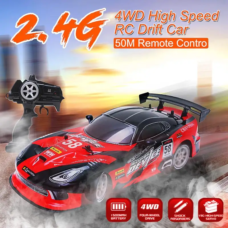 

1:16 RC Car 4WD Drift Racing Car Championship 2.4G Remote Control Vehicle Electronic Hobby Toys 30km/h USB Charger