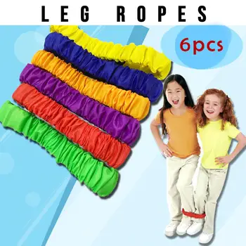

6Pcs Children Double People Three-legged Rope Strap Elastic Running Children Sports Game Competition Rope Outdoor Kid Party Game